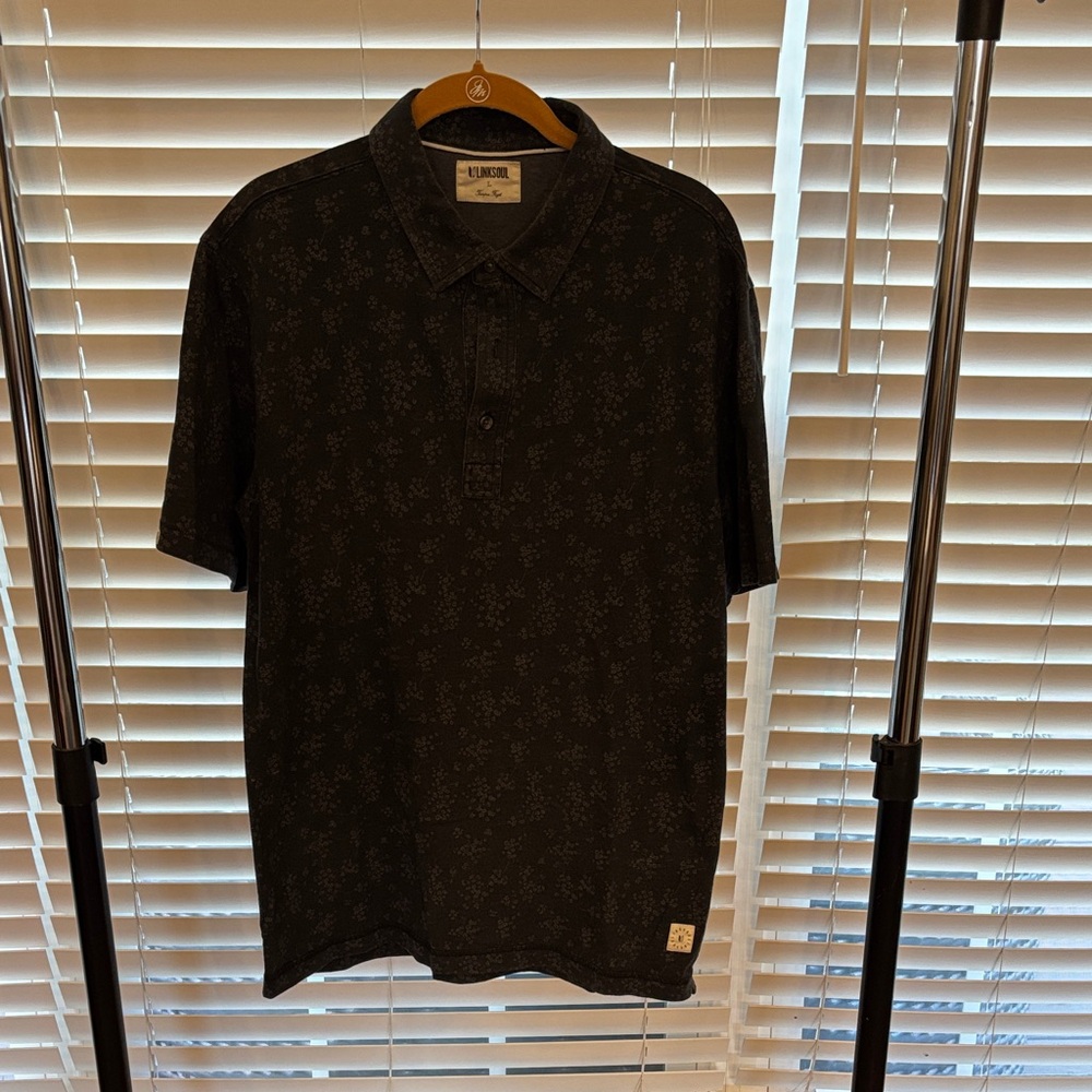 Linksoul Charcoal Patterned Polo Shirt